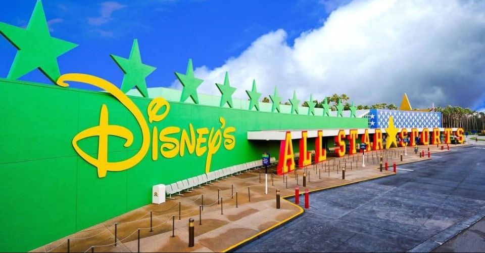 Disney World All Star Sports front entrance and Bus Stop 960