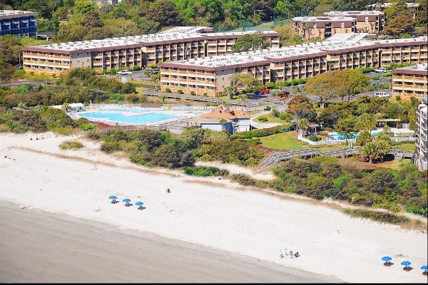 Aerial View of the Beach and Resort at the Hilton Head Island Beach and Tennis Resort 600