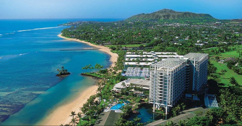 Aerial View of the Kahalal Hotel and Resort in Honolulu 960