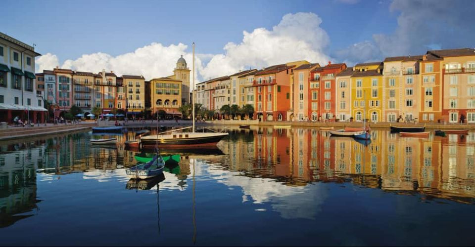 View of the Loews Portofino Bay Hotel from the Harbor in Universal Orlando 960