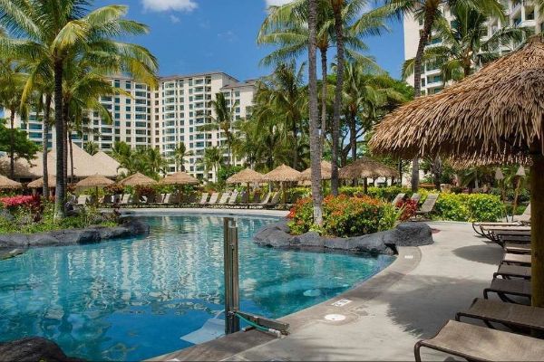 View of the accommodations from the Marriott Ko Olina Oahu Pool 600
