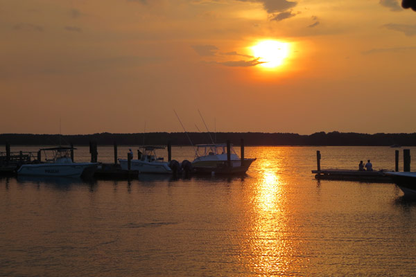 View of the sunset over the water in Hilton Head South Carolina 600