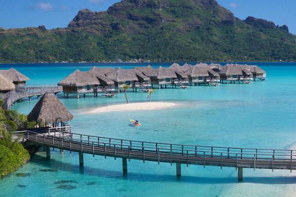 View of the overwater bungalows at the Thalasso Resort Bora Bora 600