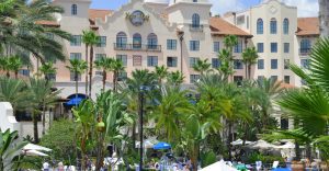 View of the back of the Hard Rock Hotel from the Pool at Universal Orlando Resorts 960