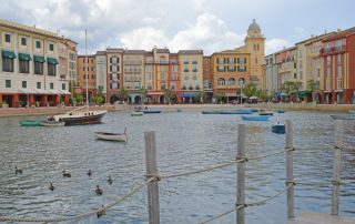 View of the Bay of Boats at the Loews Portofino Bay Hotel in Orlando 600
