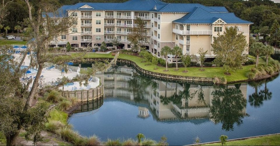 Aerial View of the Water surrounding the Bluewater Resort in Hilton Head 960