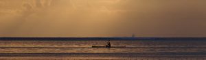 Canoe on the Lagoon in the evening at the Tahiti Islands in French Polynesia 1200
