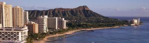 View of the Coast of Honolulu to the City with the Leahi Mountain in the background 1200