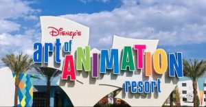 View of the Disney Art of Animation Entrance Sign in front of the lobby 960