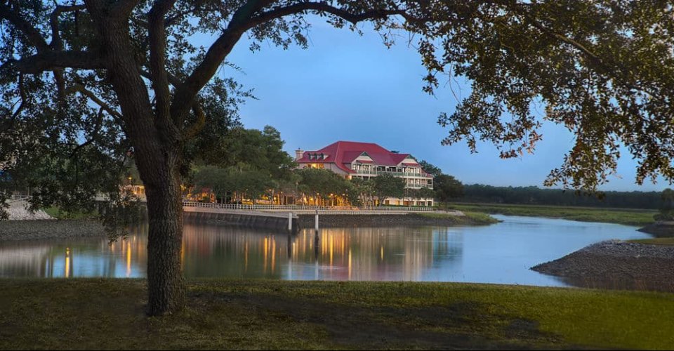 A view of the Disney Hilton Head Resort across the Marsh 960