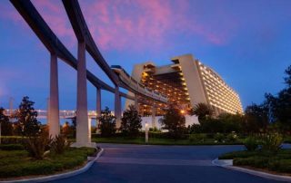 View of the Monorail leaving the Disney World Contemporary Resort 600