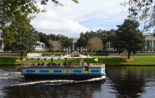 View of the Water Taxi on the Sassalousa River at the Port Orleans Riverside Resort in Disney World 600