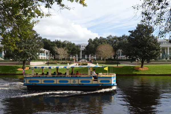 View of the Water Taxi on the Sassalousa River at the Port Orleans Riverside Resort in Disney World 600