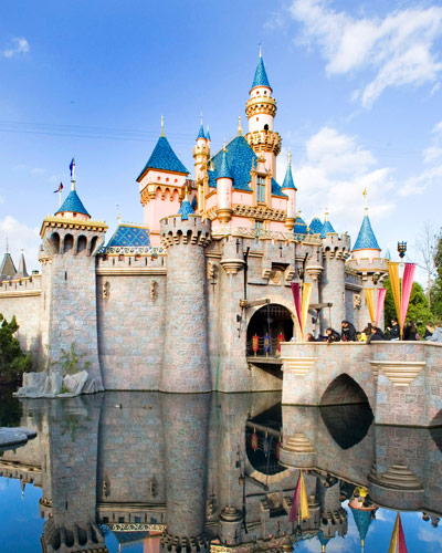 View of the Disneyland Castle and bridge