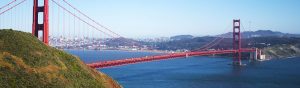 View of the Golden Gate Bridge overlooking San Francisco in California 1200