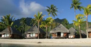 View of the Bungalows on the Beach at the Manva Beach Resort in Moorea 960