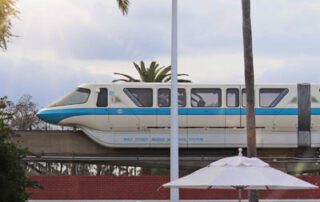 Monorail blue entering the Grand Floridian Resort in Disney World 400