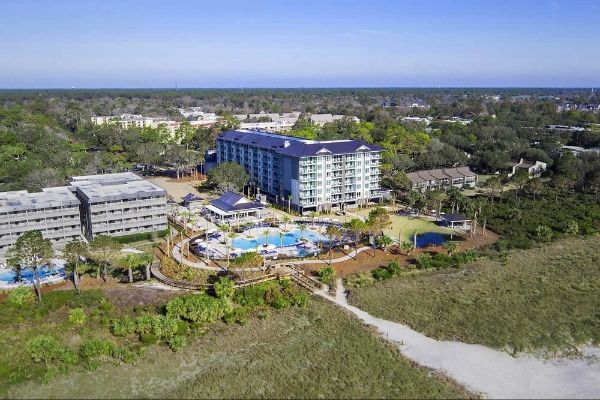 Aerial View of the Ocean Oak Resort by Hilton at Hilton Head Island 600