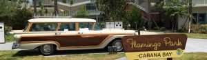 View of an old station wagon on the Cabana Bay Resort Grounds 1200