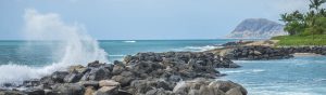 Rocks acting as a breaker at the mouth of a Lagoon in Ko Olina Oahu Hawaii 1200