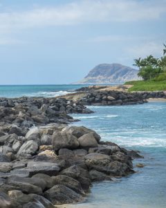 Rocks acting as a breaker at the mouth of a Lagoon in Ko Olina Oahu Hawaii 400