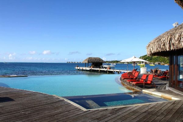 View of the South Pacific from the Sundeck on a Bungalow at the Sofitel Marara Bora Bora Resort 600