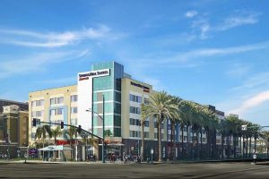 View of the Front Entrance to the SpringHill Suites Anaheim Convention Center Hotel 600