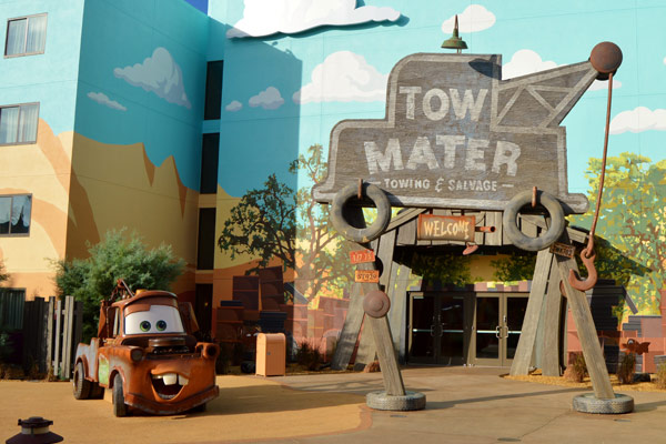 View of Tow Mater in the Cars section at the Disney World Art of Animation Resort in Orlando 600